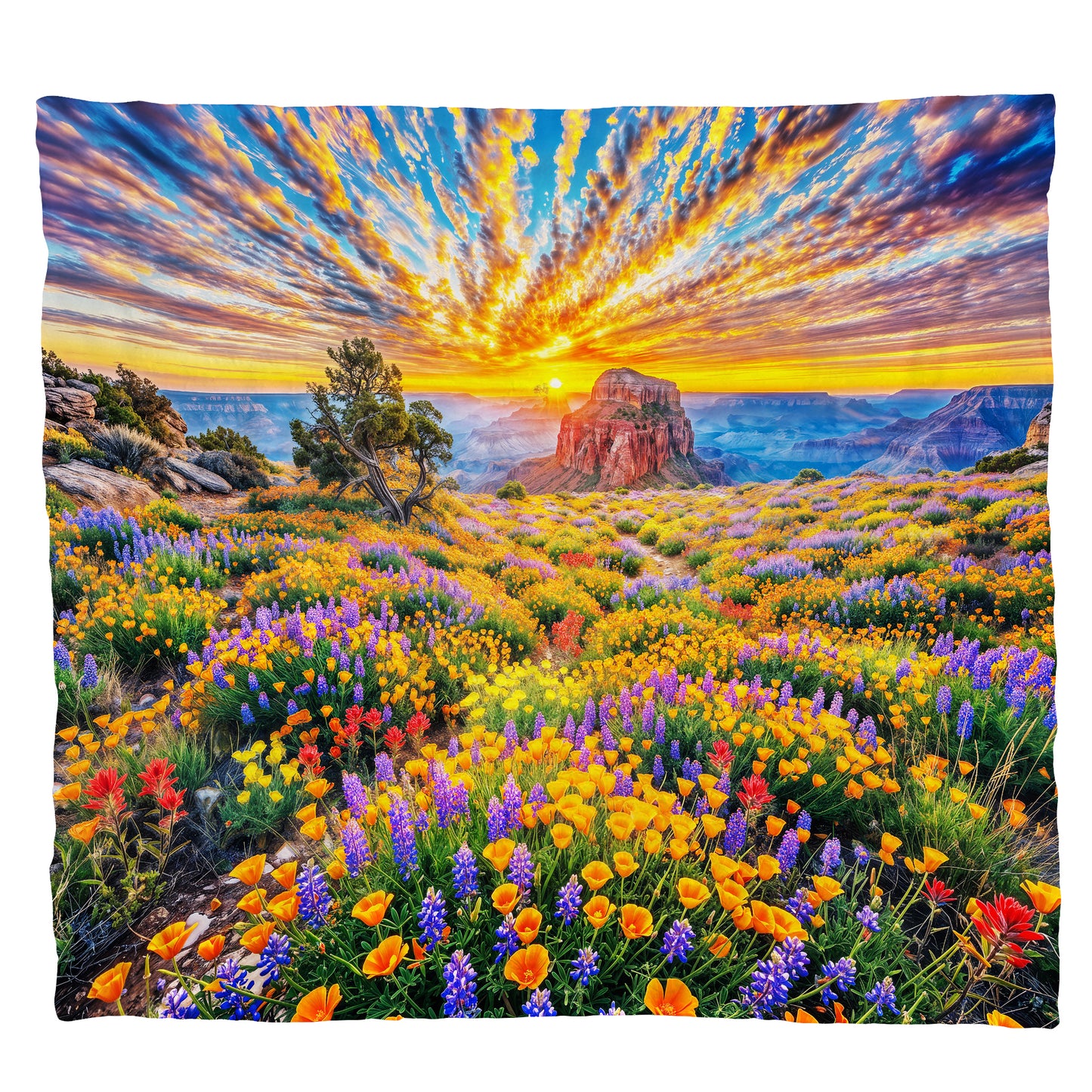 Floral Explosion Light Weight Fleece