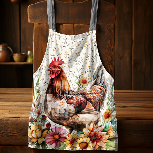 Floral Farm Chicken Apron by Mark van Vuuren