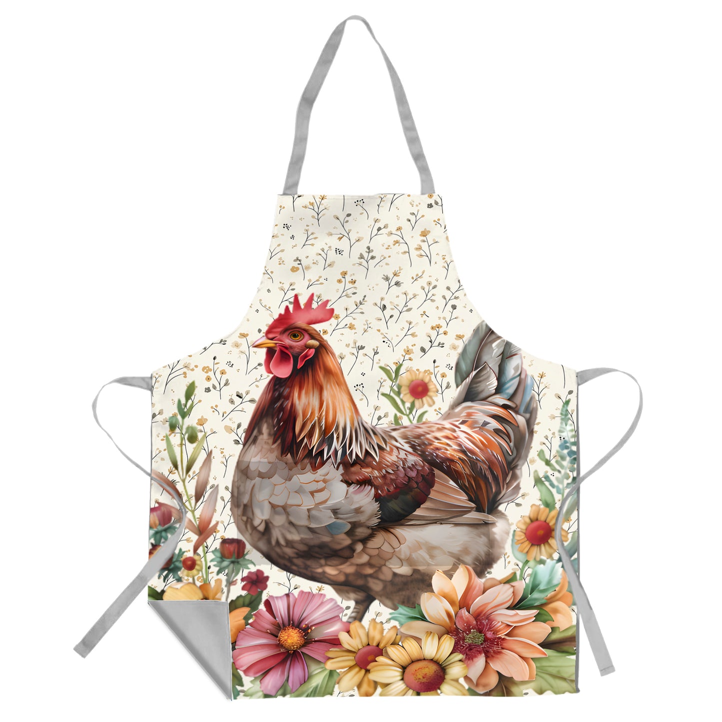 Floral Farm Chicken Apron by Mark van Vuuren