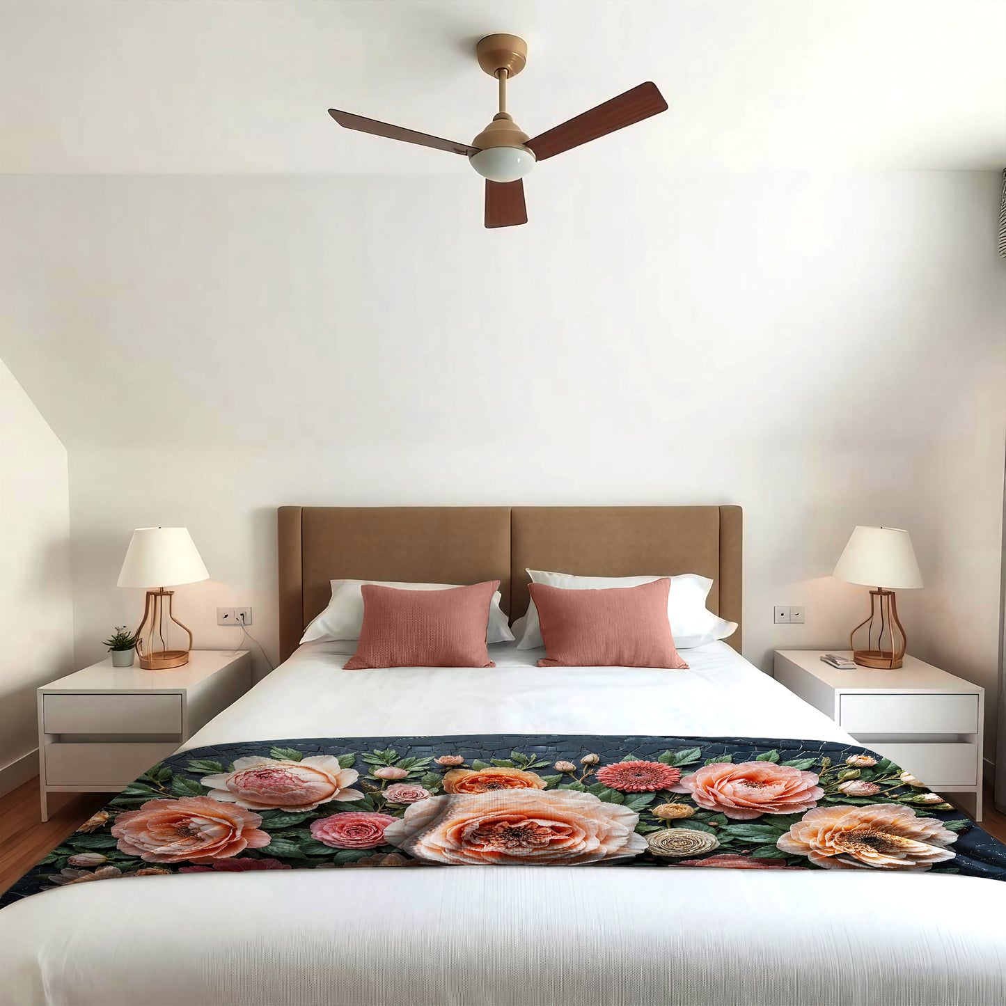 Floral Frame Bed Throw