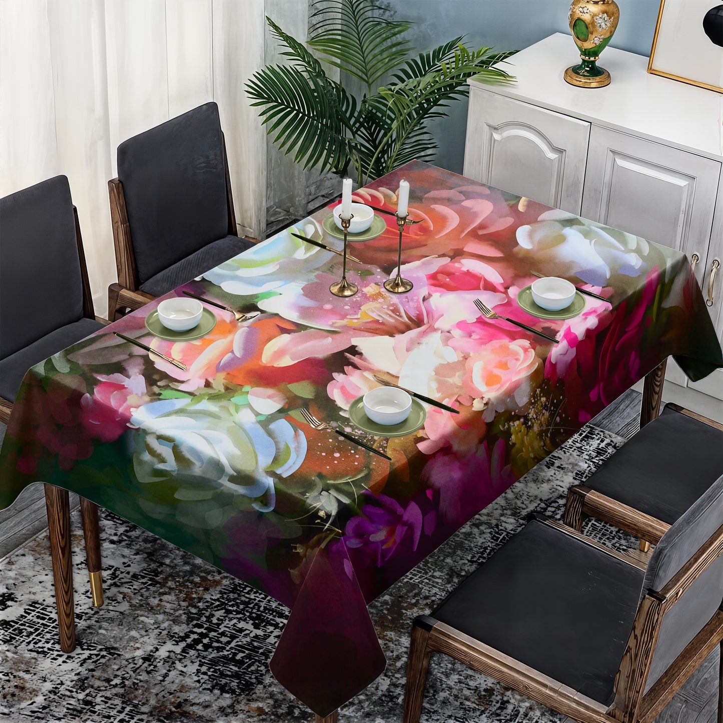 Floral Glory Rectangle Tablecloth