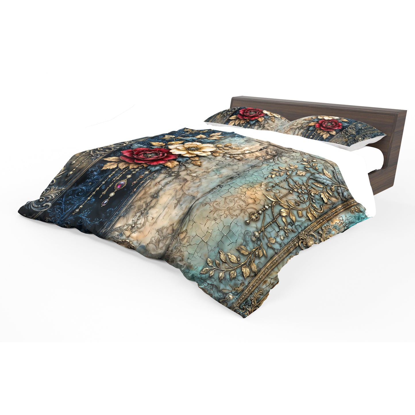 Floral Grunge Duvet Cover Set