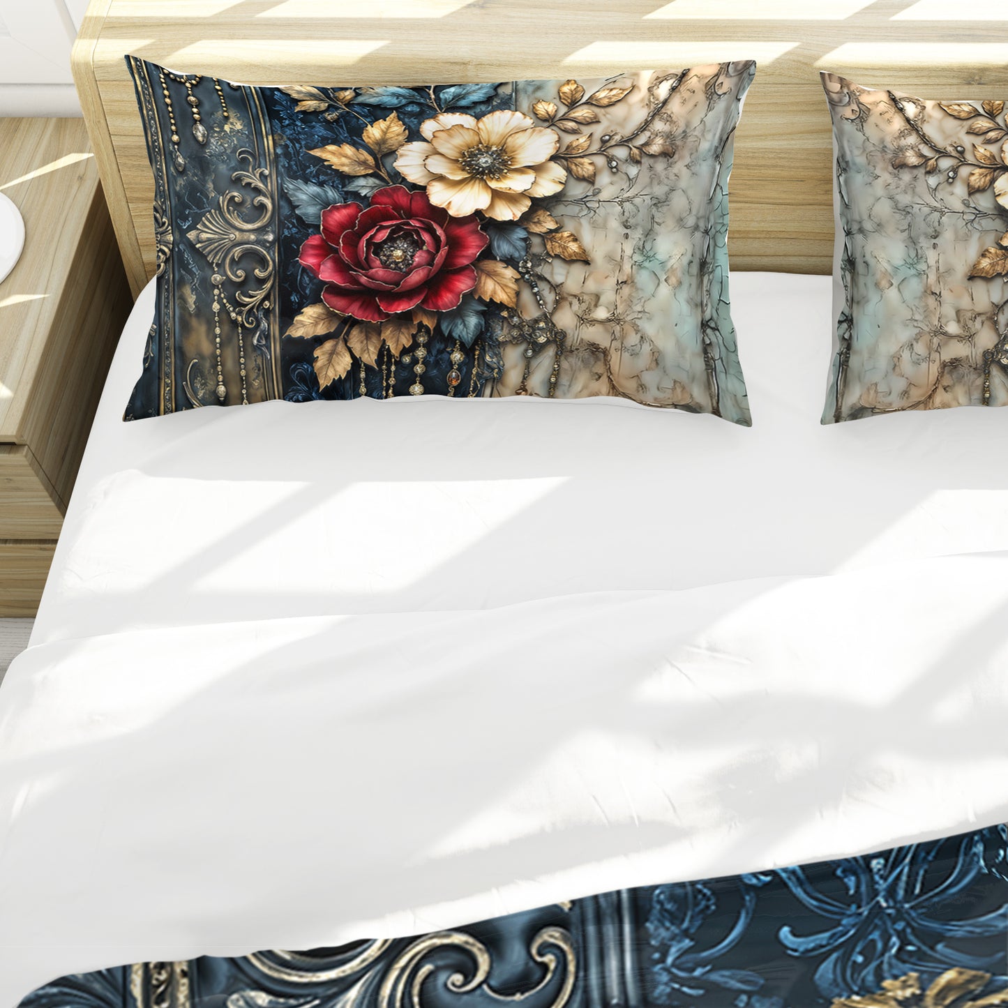 Floral Grunge Duvet Cover Set