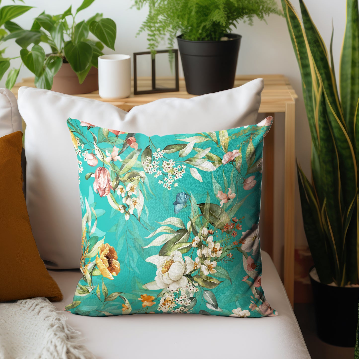 Floral On Dark Cyan Luxury Scatter by Mark van Vuuren