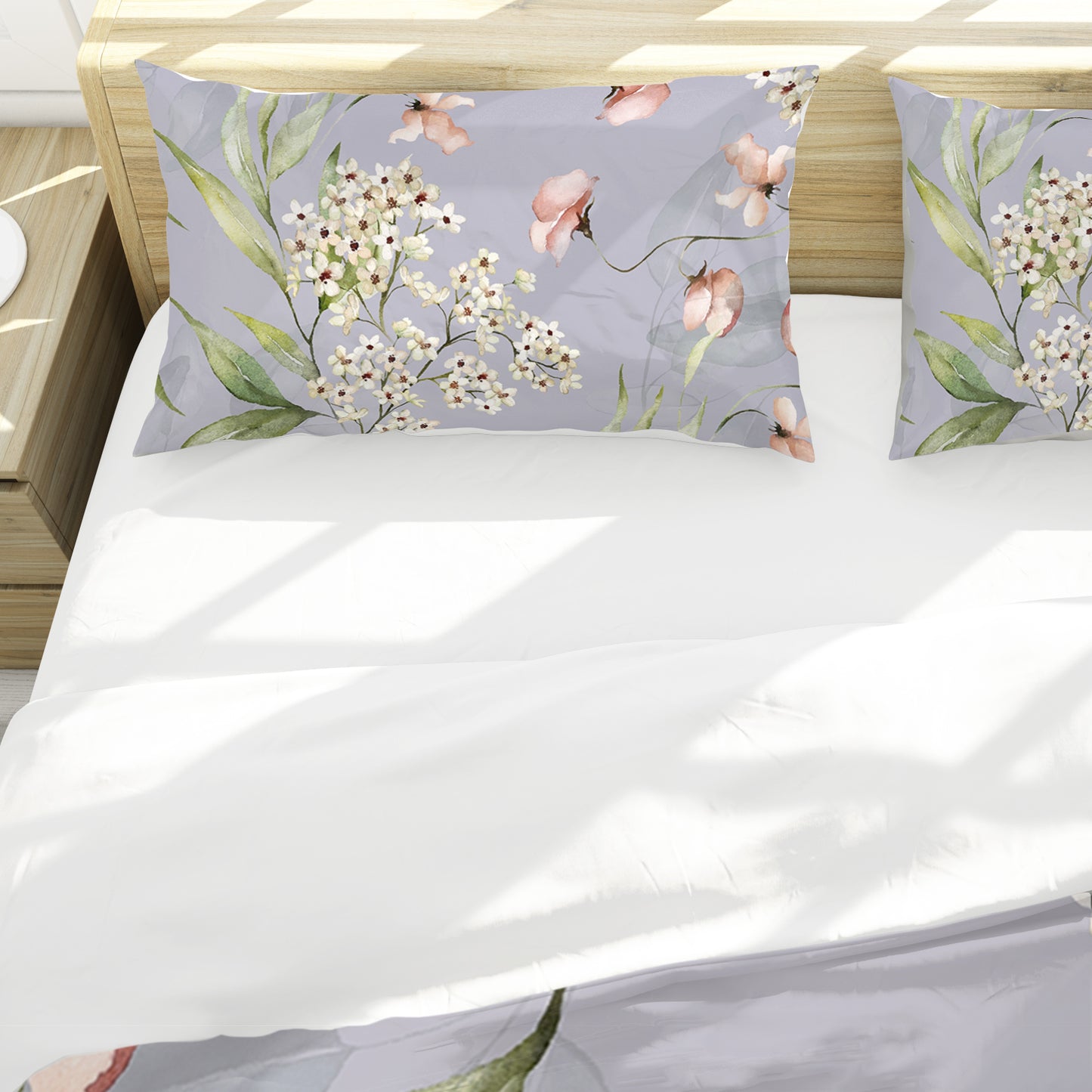 Floral On Lilac Duvet Cover by Mark van Vuuren