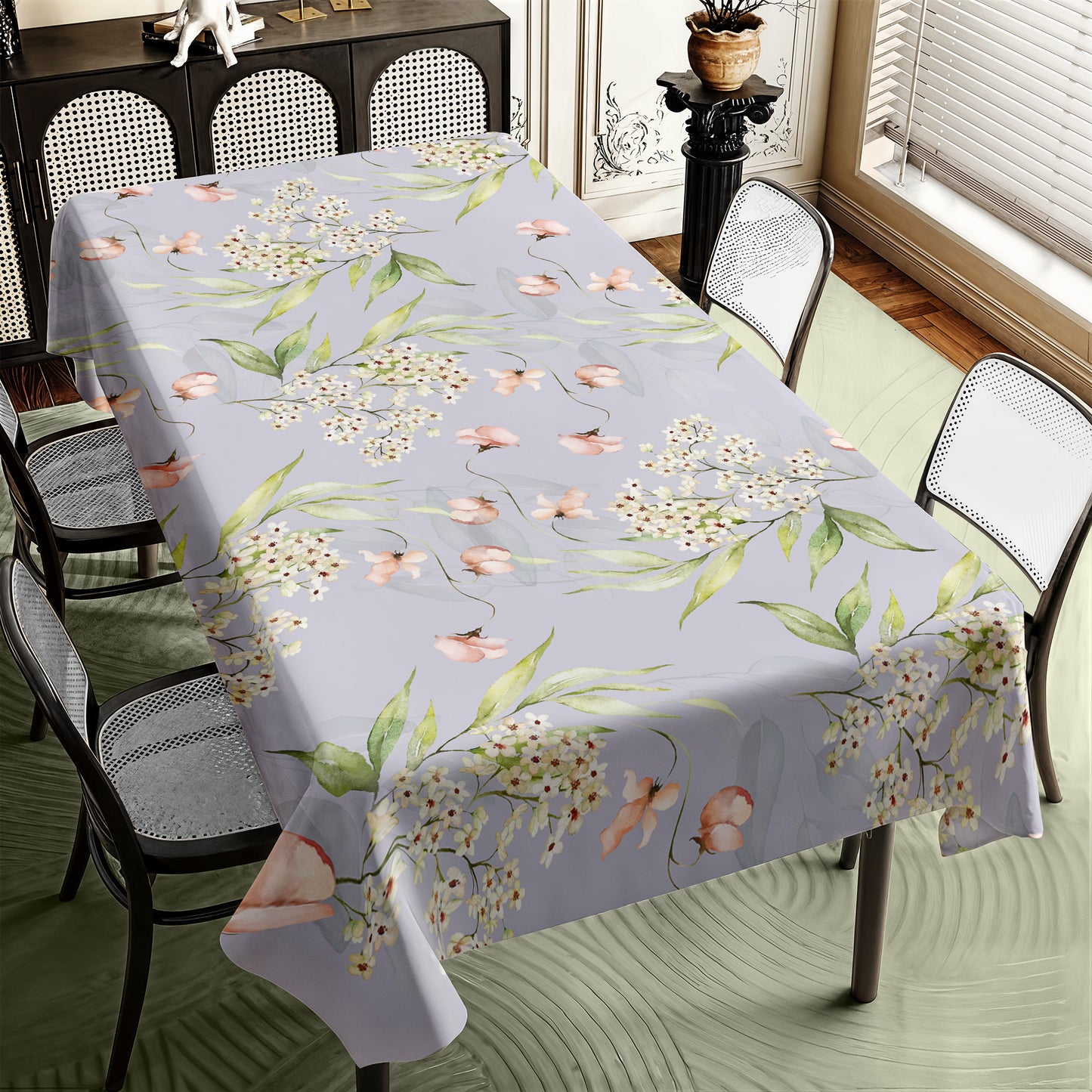 Floral On Lilac Rectangle Tablecloth By Mark Van Vuuren