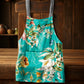 Floral On Turquoise Apron By Mark Van Vuuren