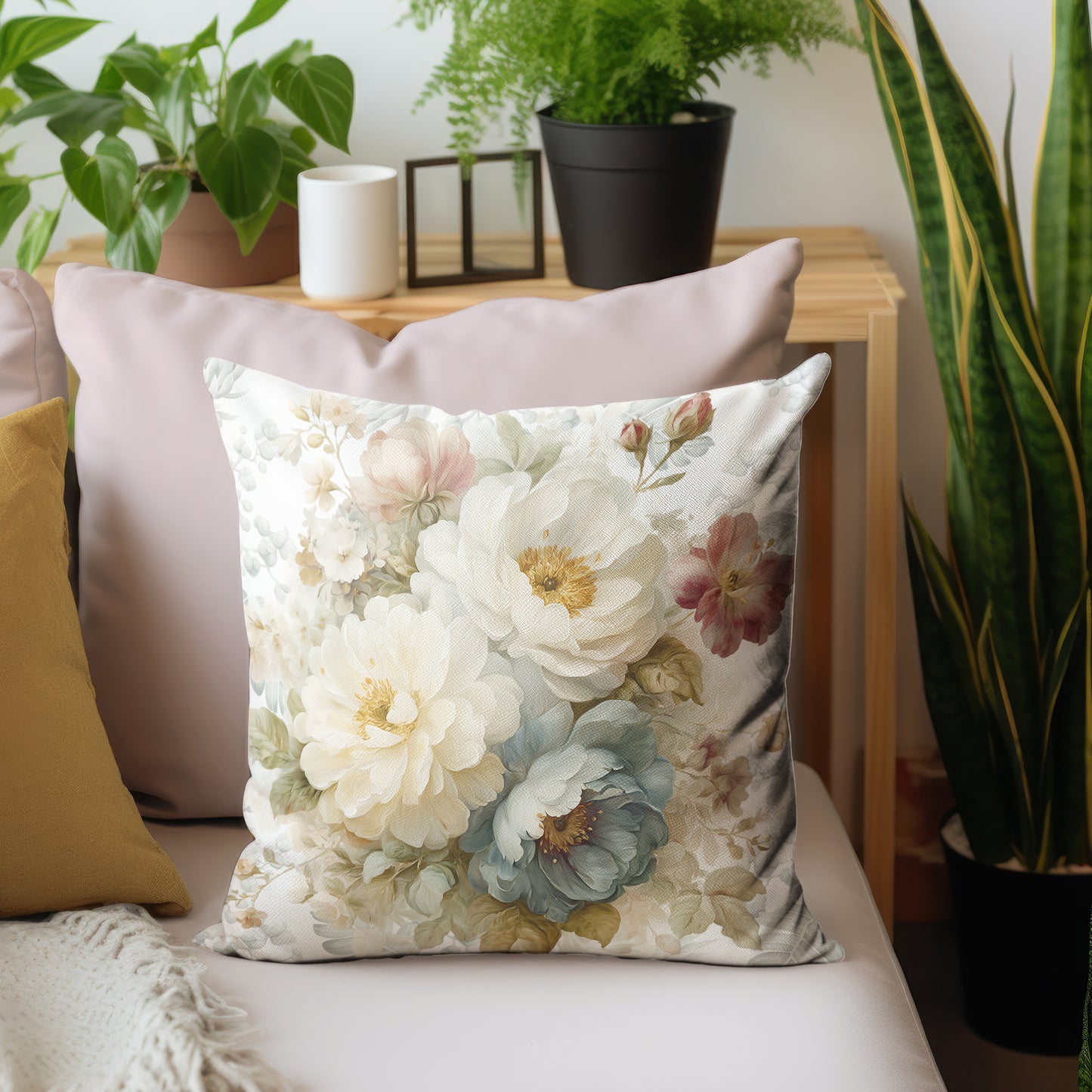 Floral On White Luxury Scatter by Mark van Vuuren