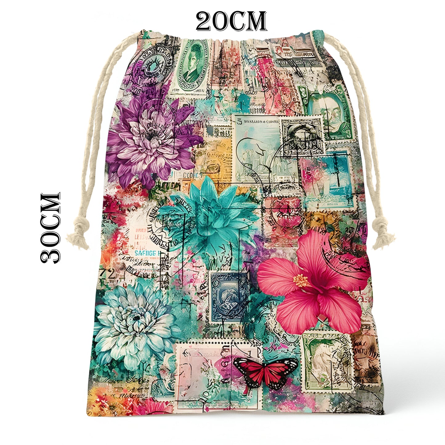 Floral Postcard Gift Bag (Set of 3)