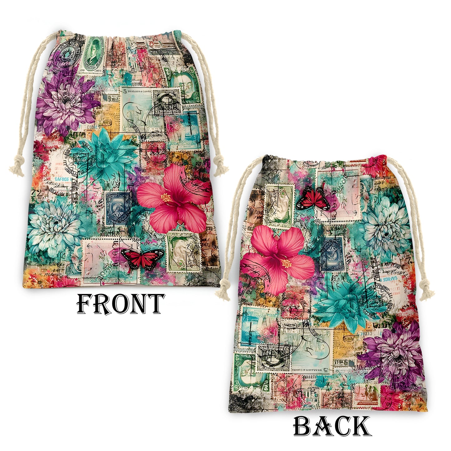 Floral Postcard Gift Sack