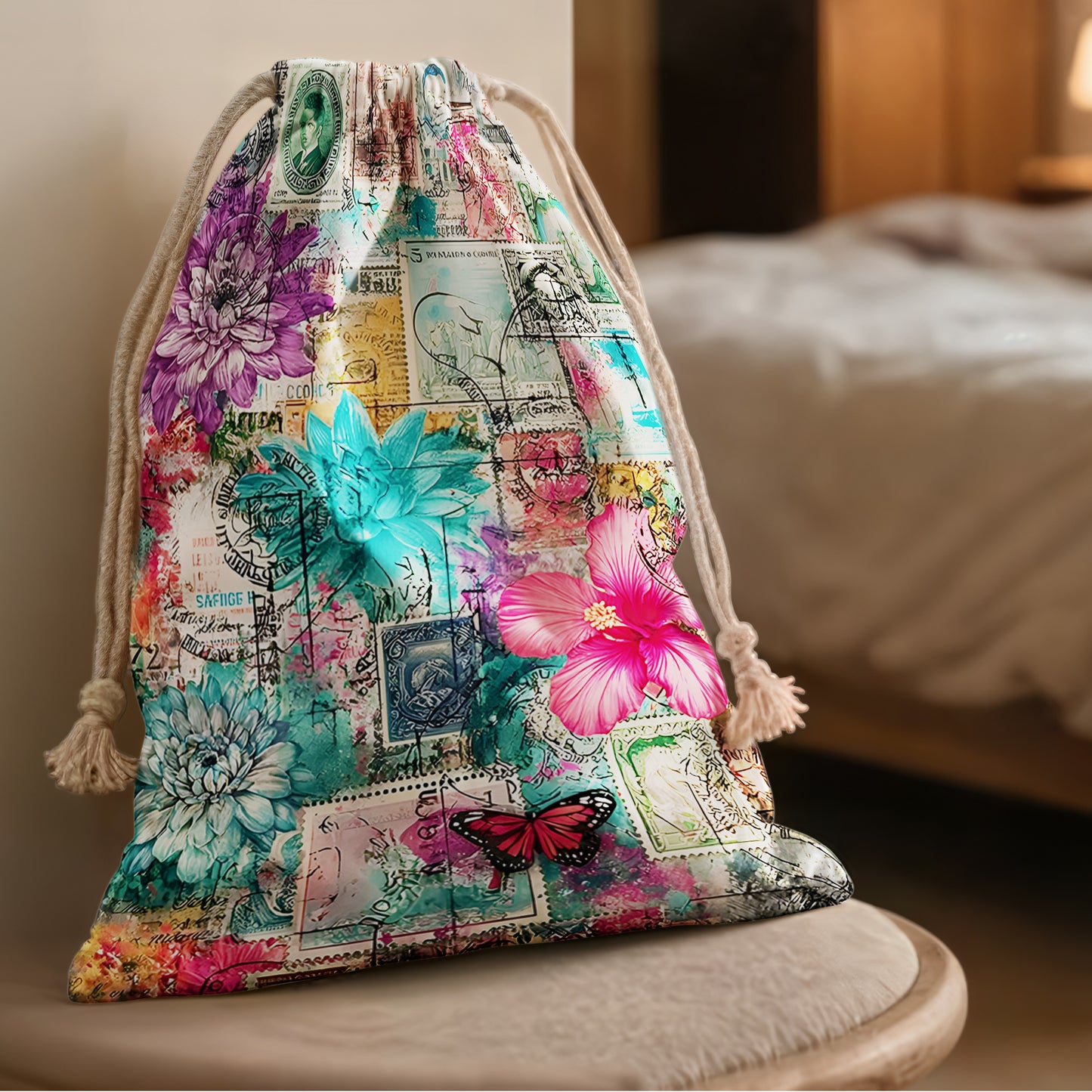 Floral Postcard Gift Sack
