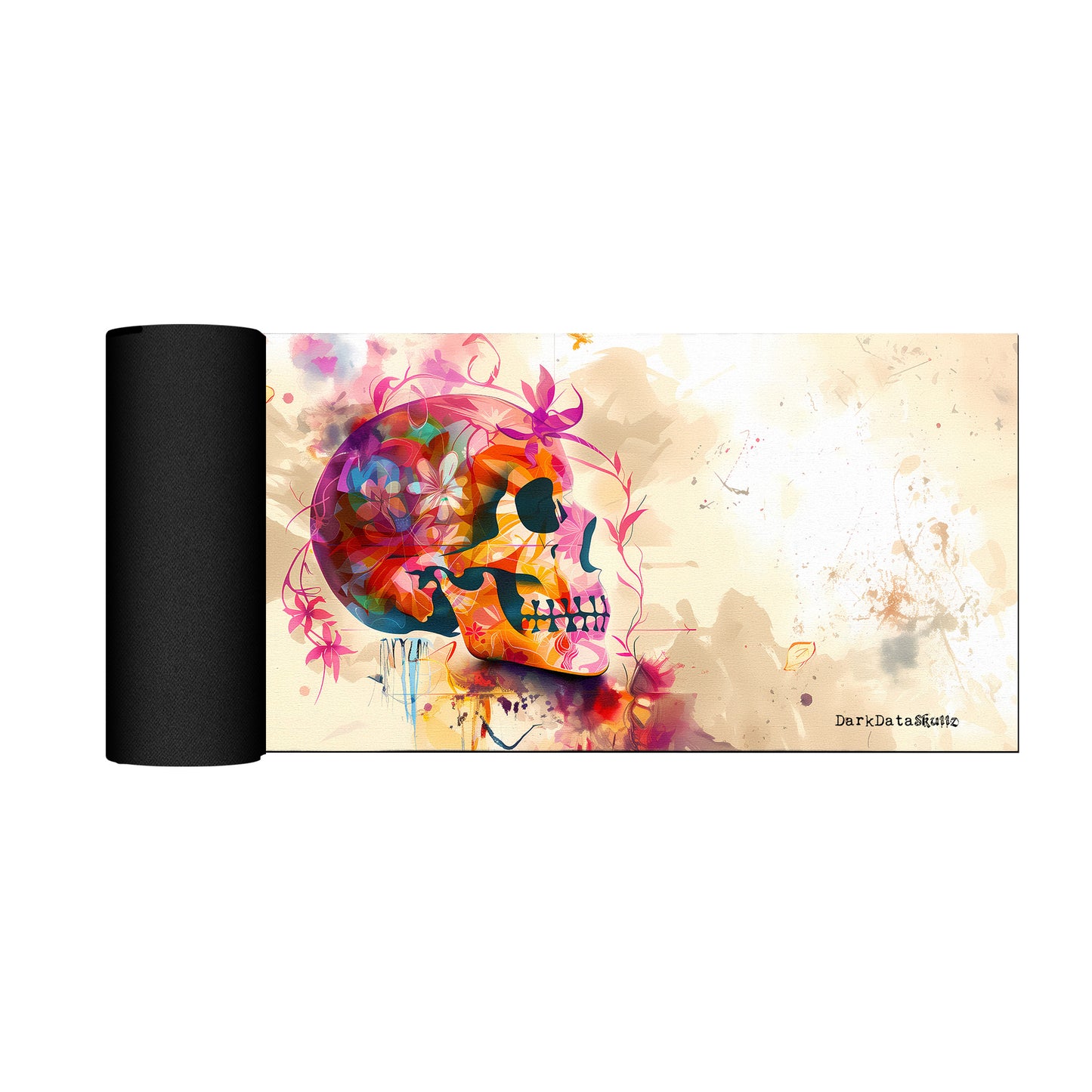 Floral Skull by Wikus Schalkwyk Large Desk Pad