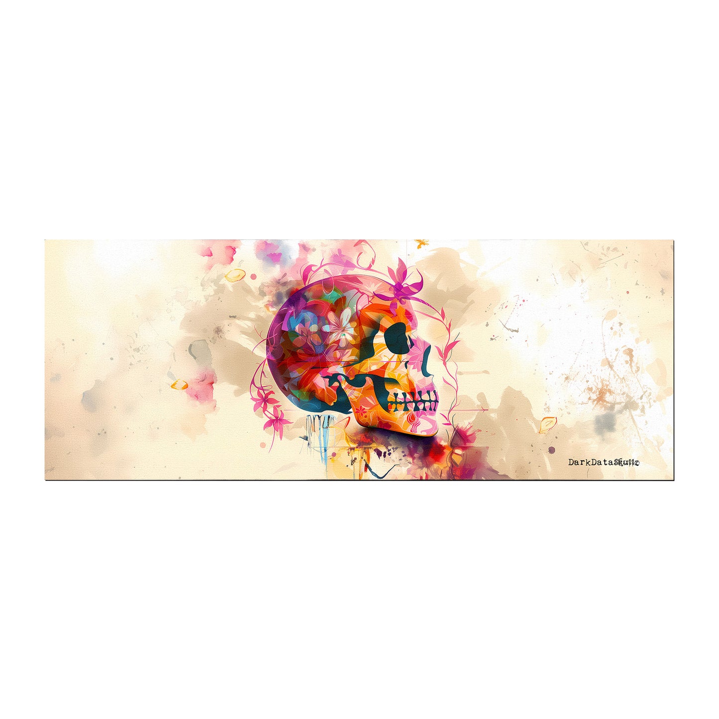 Floral Skull by Wikus Schalkwyk Large Desk Pad