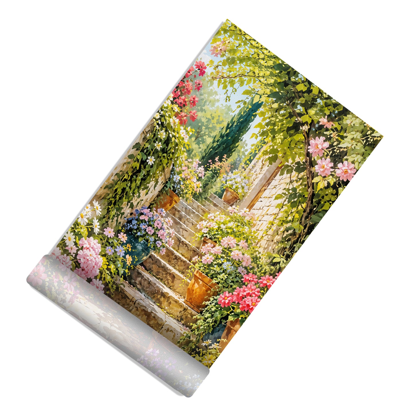Floral Staircase Door Decoupage