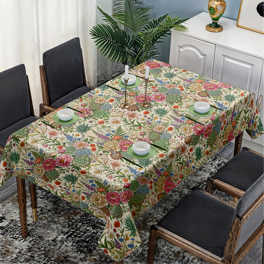 Floral Succulent Rectangle Tablecloth