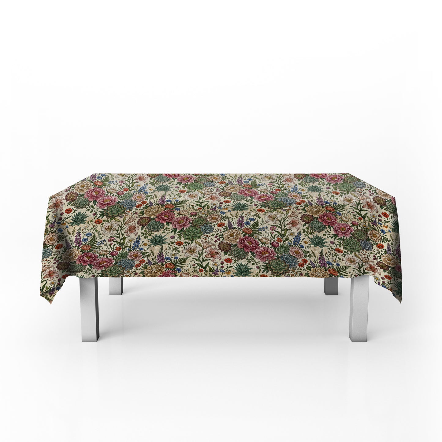 Floral Succulent Rectangle Tablecloth