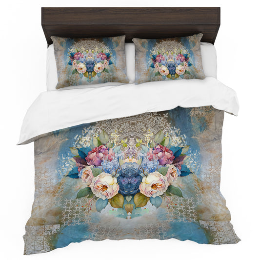Floral Symmetrical Sanctuary Duvet Cover Set