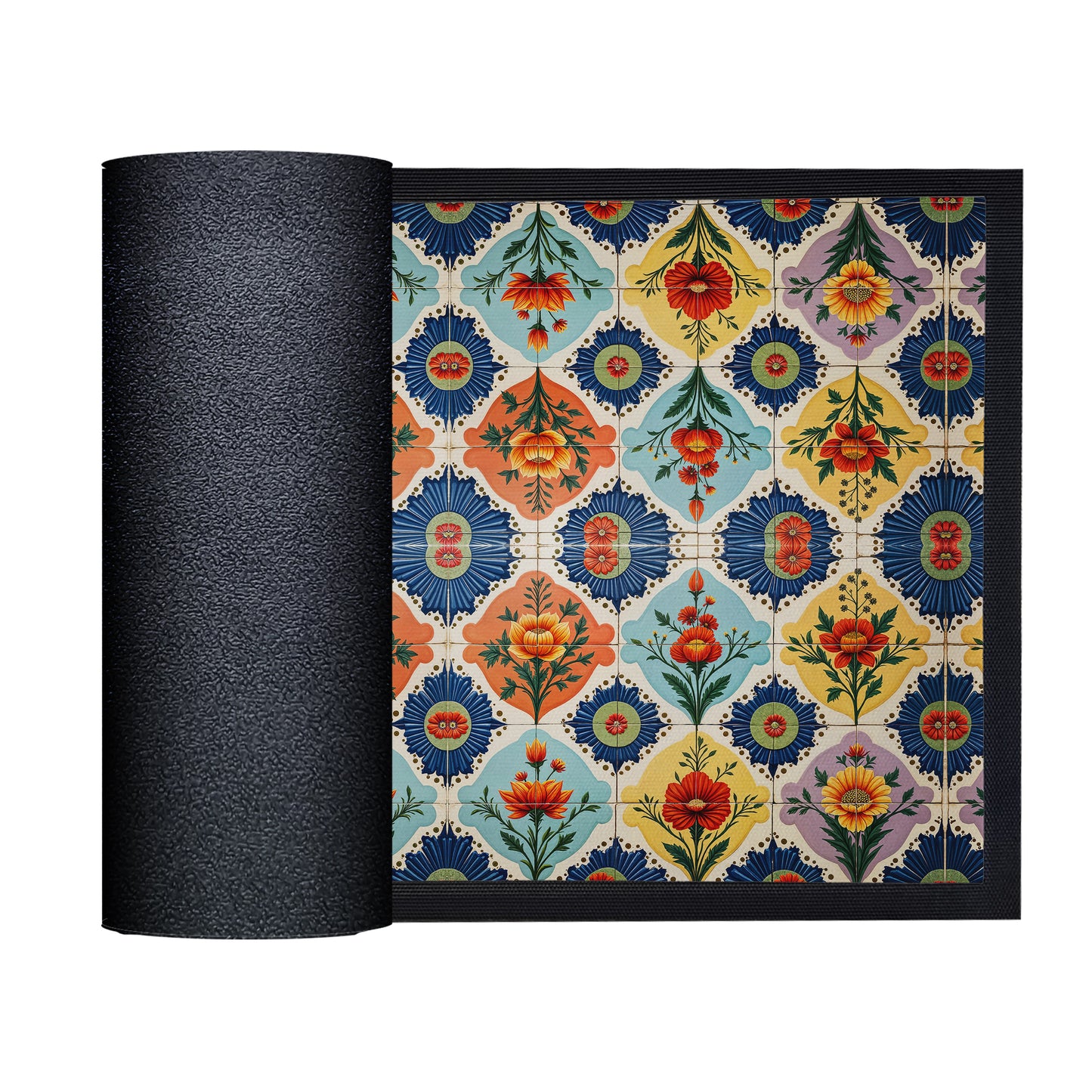 Floral Tiled Stamp Door Mat