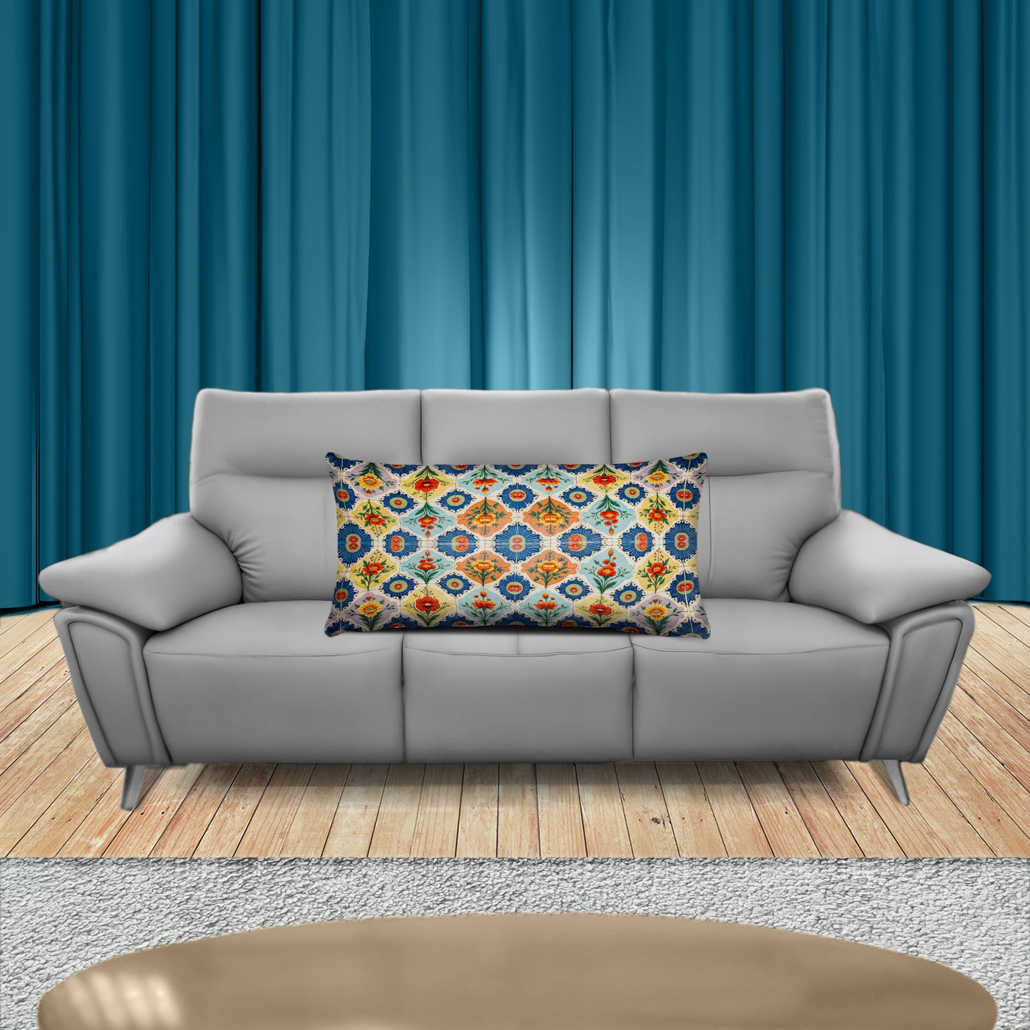 Floral Tiled Stamp King Luxury Scatter