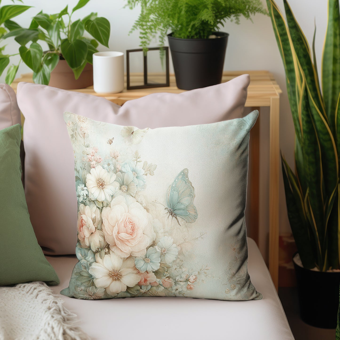 Floral Turquoise Butterfly Luxury Scatter by Mark van Vuuren