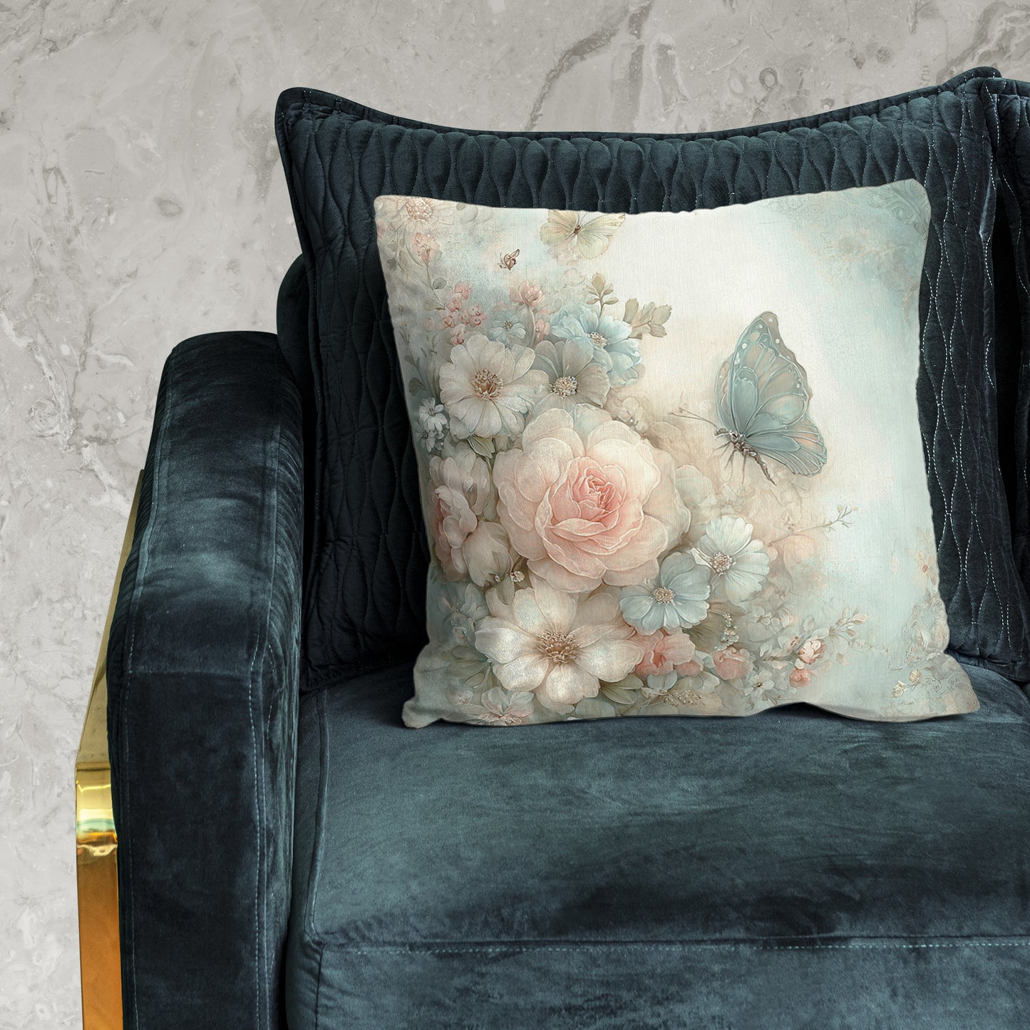 Floral Turquoise Butterfly Luxury Scatter by Mark van Vuuren