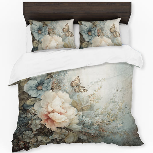 Floral & Butterfly Wings Duvet Cover Set by Mark van Vuuren