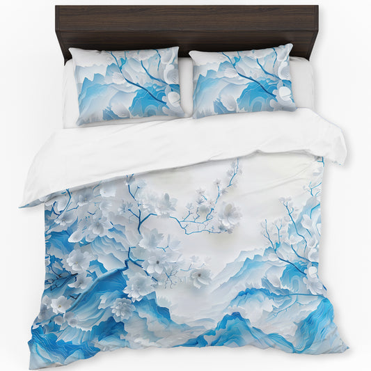 Floral & Mountains Duvet Cover Set