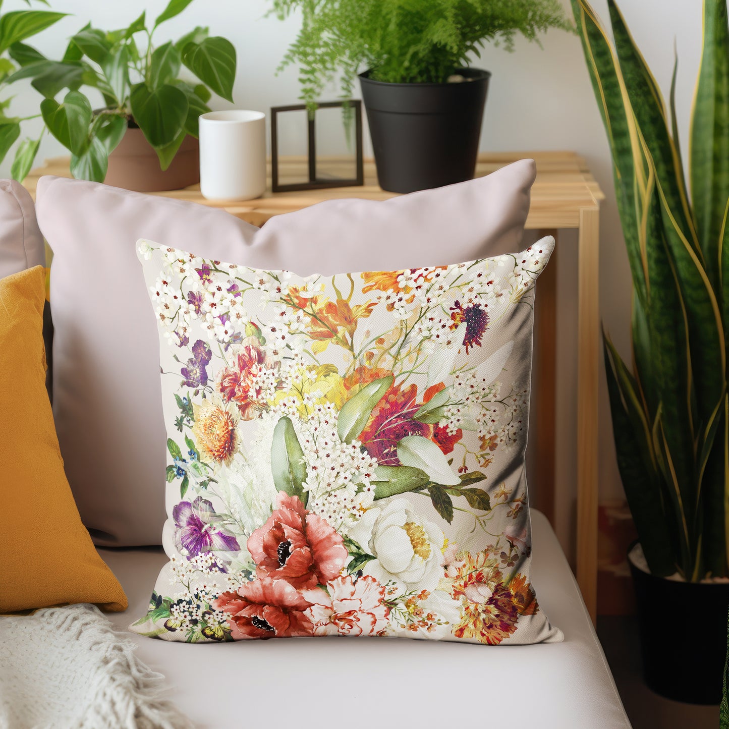 Floral on Beige Luxury Scatter by Mark van Vuuren
