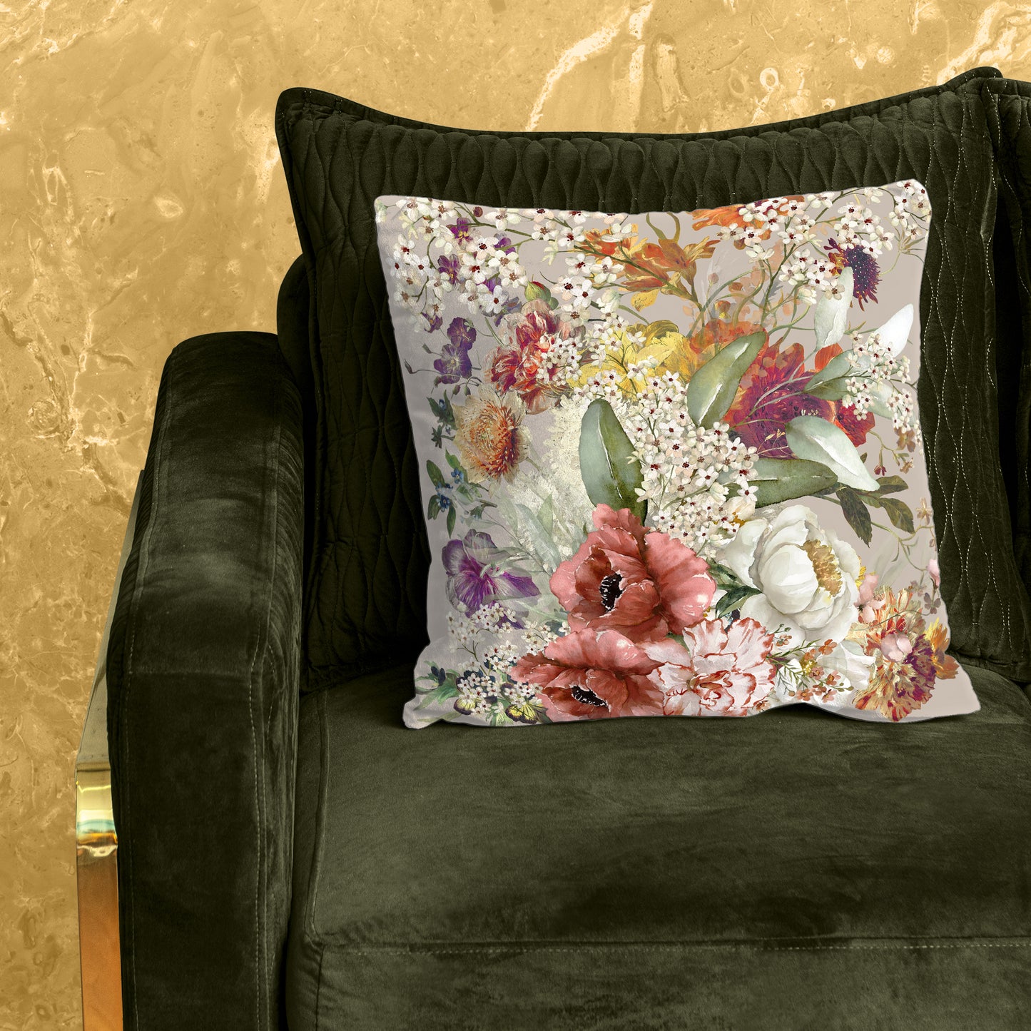 Floral on Beige Luxury Scatter by Mark van Vuuren