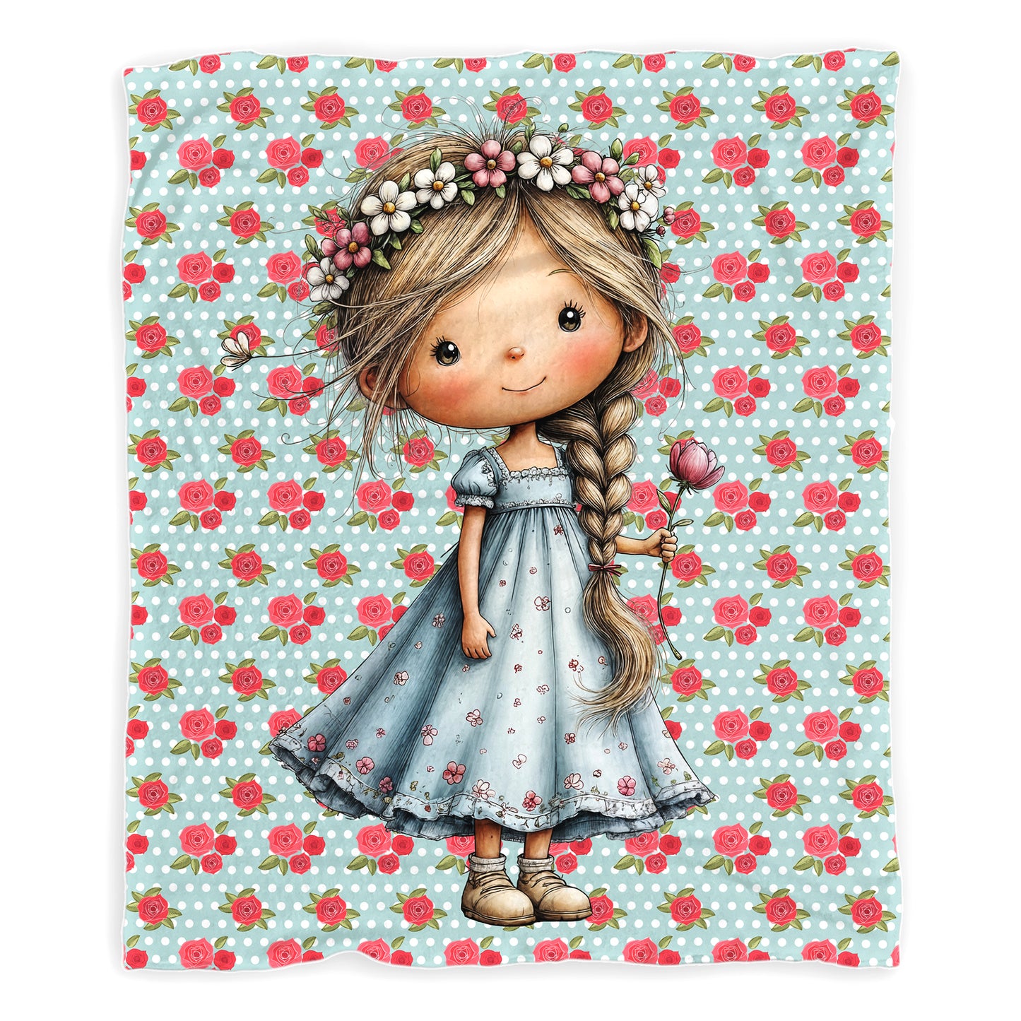 Flower Crown Lullaby Baby Fleec Blanket