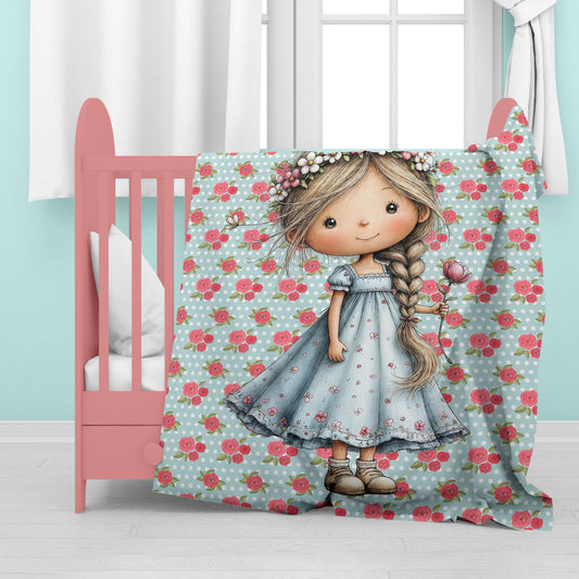 Flower Crown Lullaby Baby Fleec Blanket