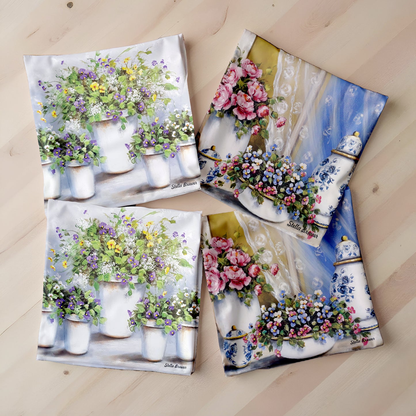 Flower Collection Vase Luxury Scatter Covers By Stella Bruwer (Set of 4)