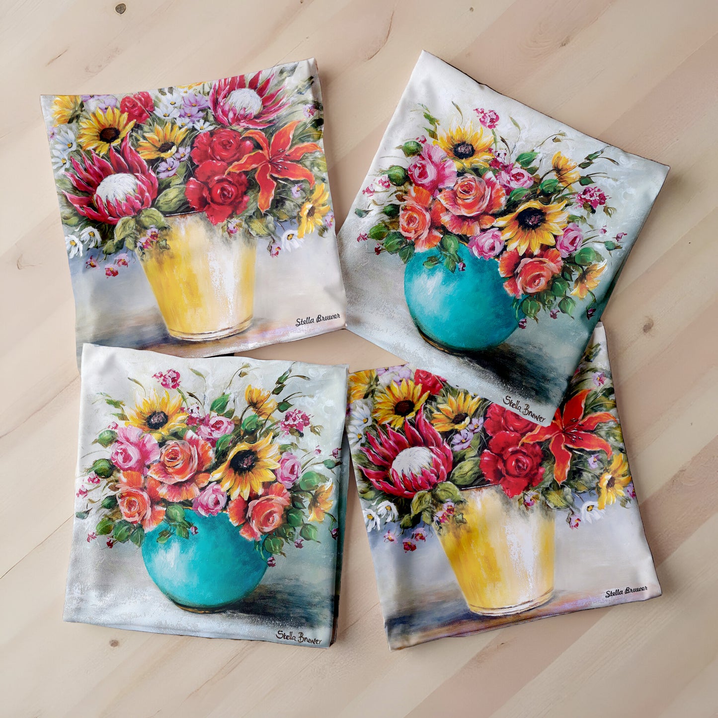 Flower Vase Luxury Scatter Covers By Stella Bruwer (Set of 4)