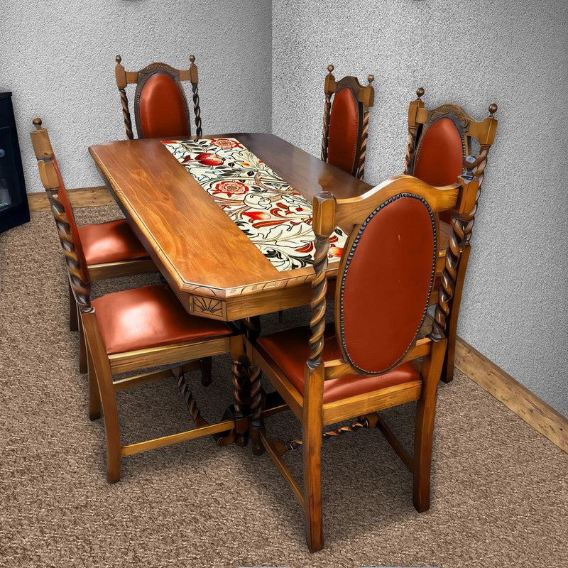 Flowers on Beige 160cm Table Runner