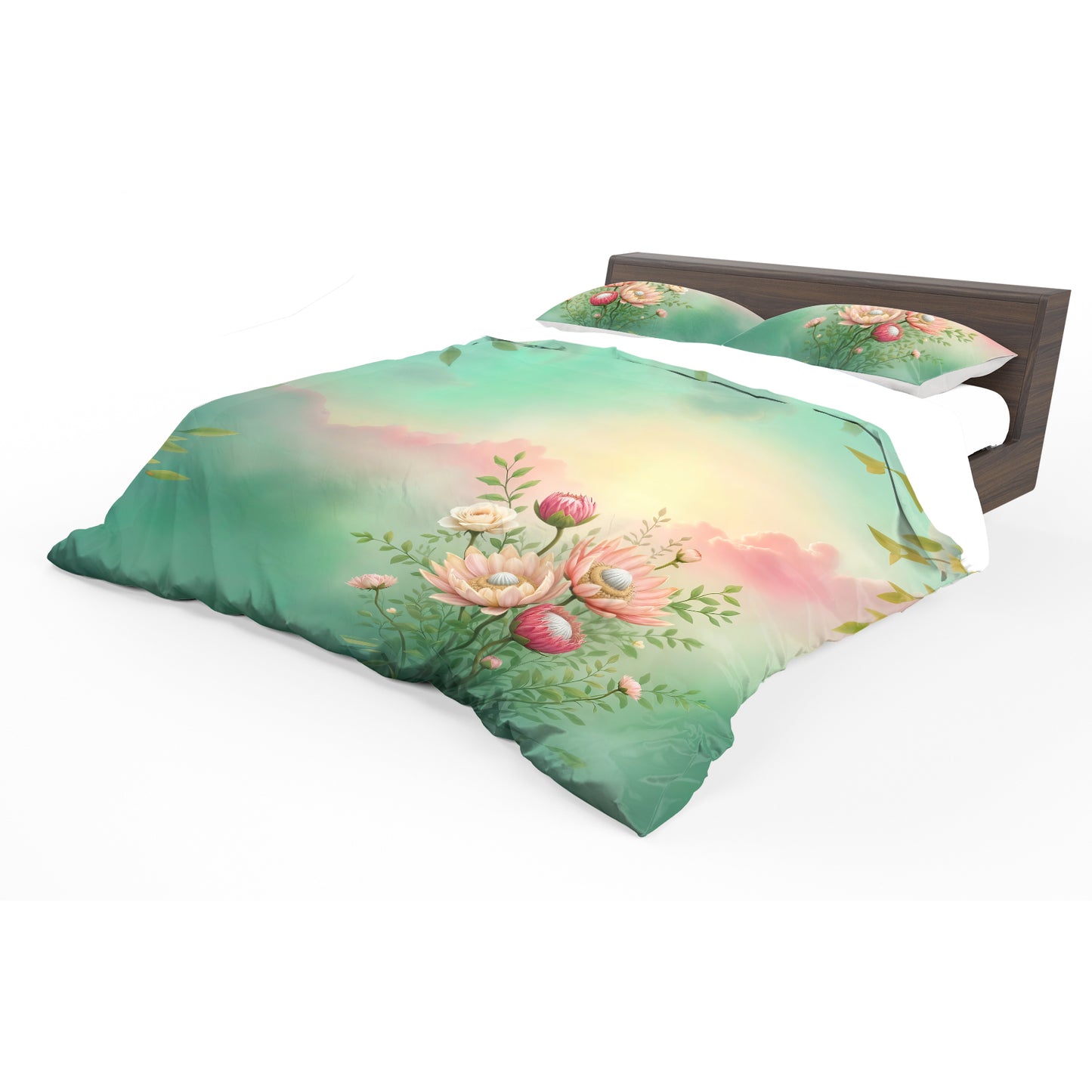 Flowers & Mint Duvet Cover Set