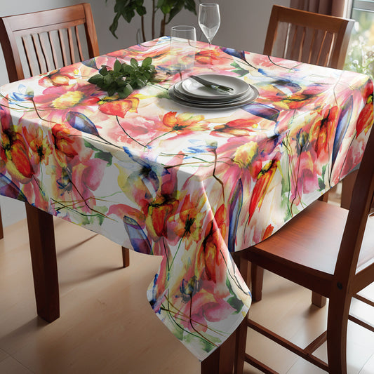 Flowers and Shadows Square Tablecloth