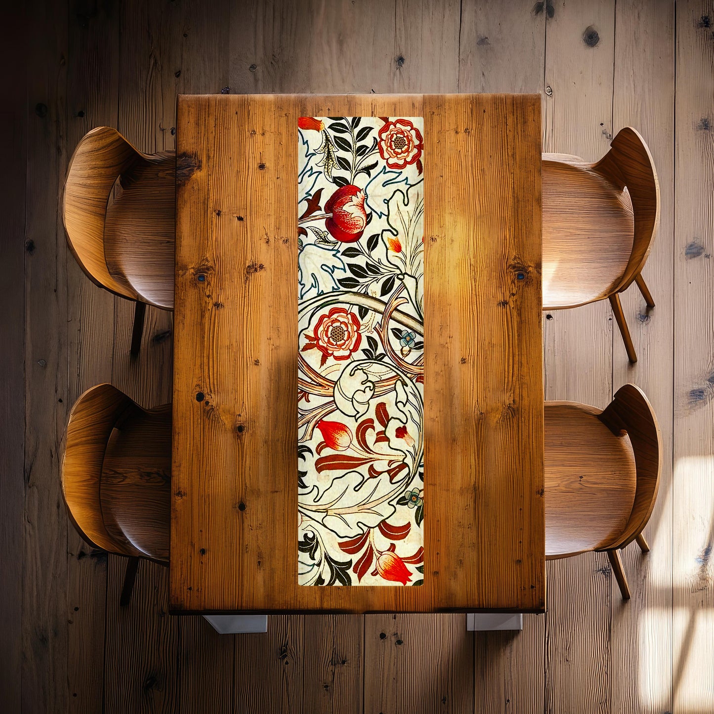 Flowers on Beige 160cm Table Runner