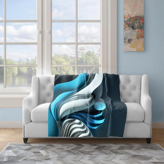 Flowing Abstract Shapes Light Weight Fleece Blanket