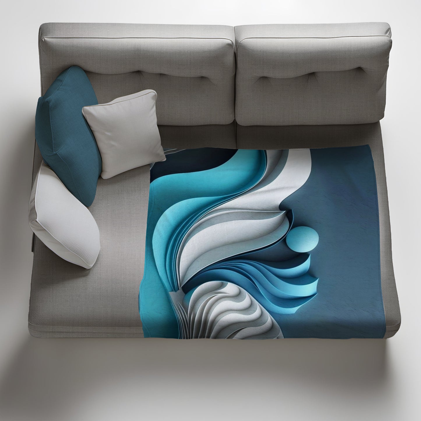 Flowing Abstract Shapes Light Weight Fleece Blanket
