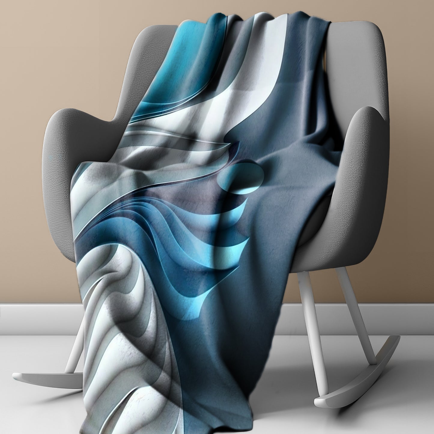 Flowing Abstract Shapes Light Weight Fleece Blanket