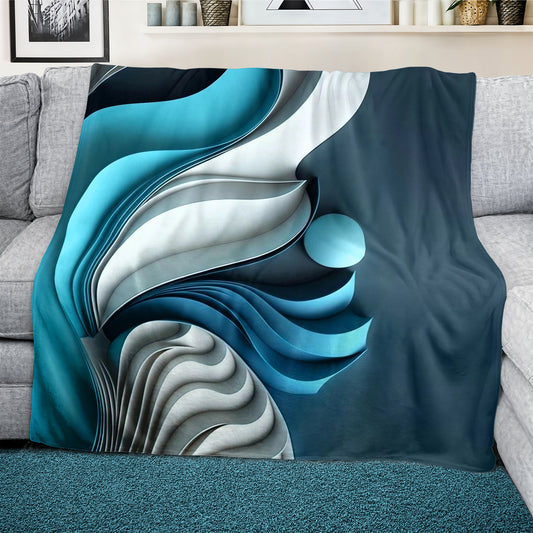Flowing Abstract Shapes Light Weight Fleece Blanket