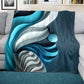 Flowing Abstract Shapes Light Weight Fleece Blanket