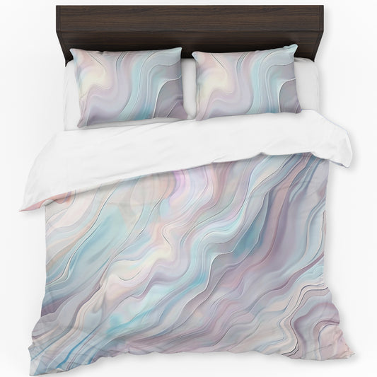 Flowing Blues and Grey Duvet Cover Set