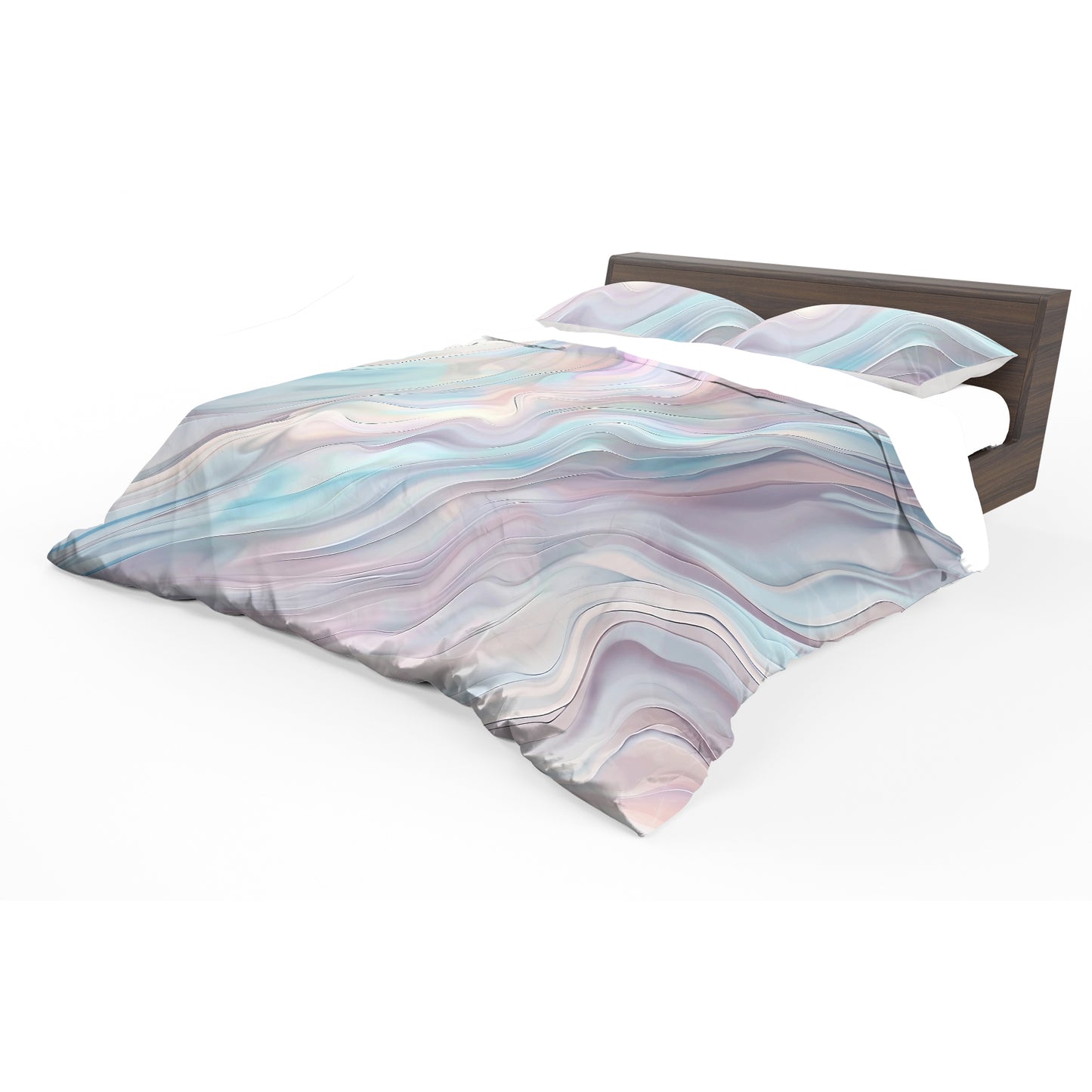 Flowing Blues and Grey Duvet Cover Set