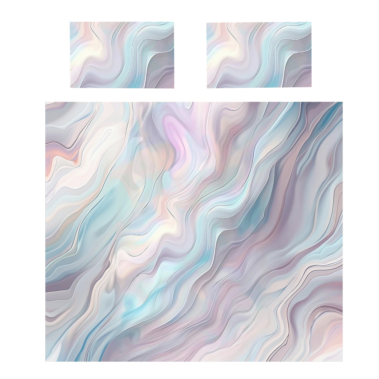 Flowing Blues and Grey Duvet Cover Set