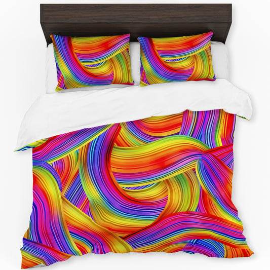 Flowing Cascade of Hues Duvet Cover Set