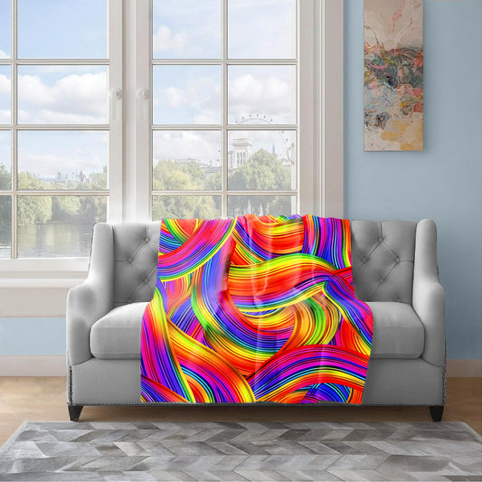 Flowing Rainbows Light Weight Fleece Blanket