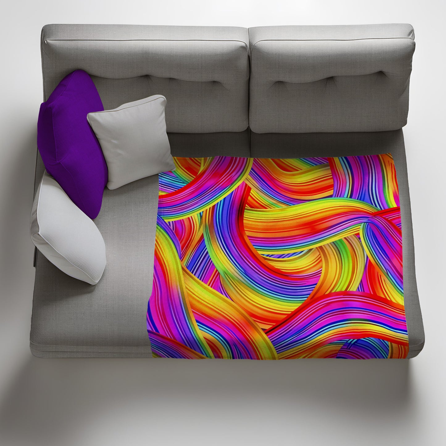 Flowing Rainbows Light Weight Fleece Blanket