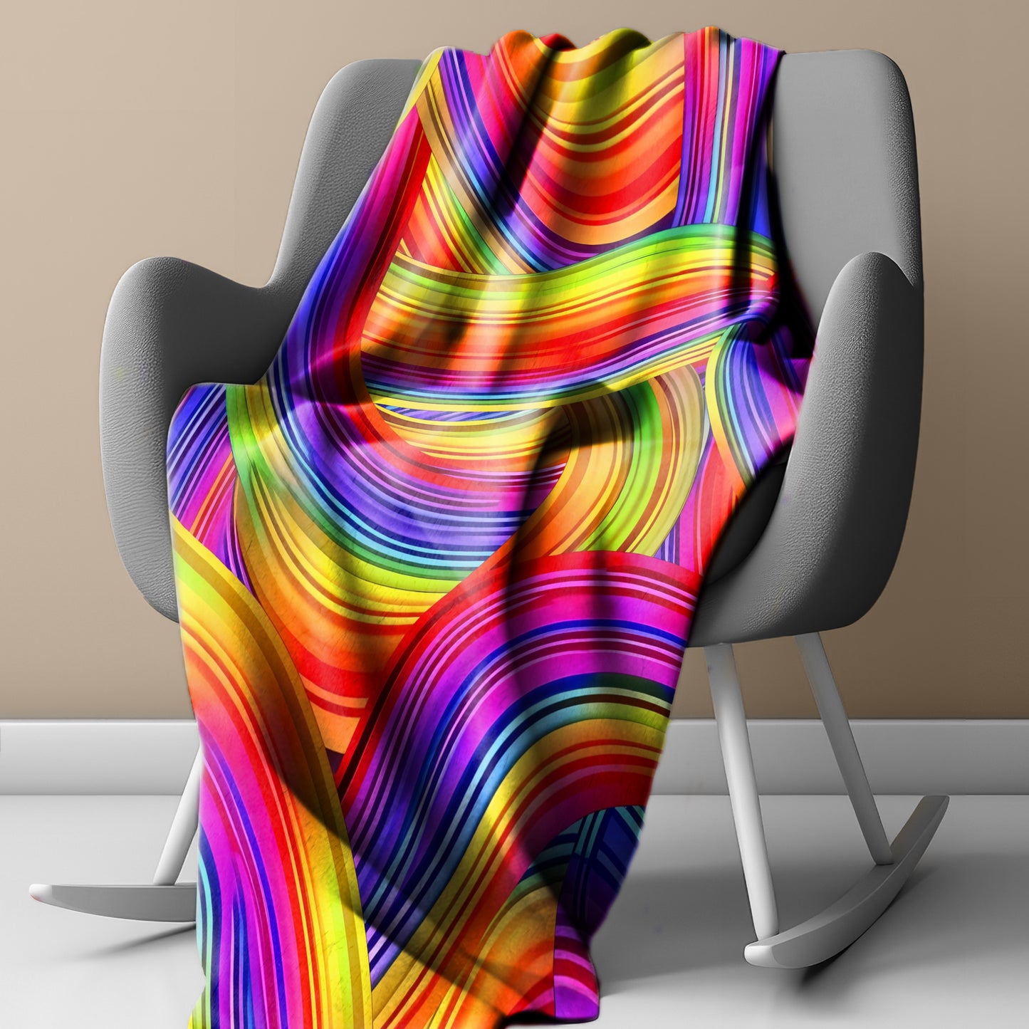 Flowing Rainbows Light Weight Fleece Blanket