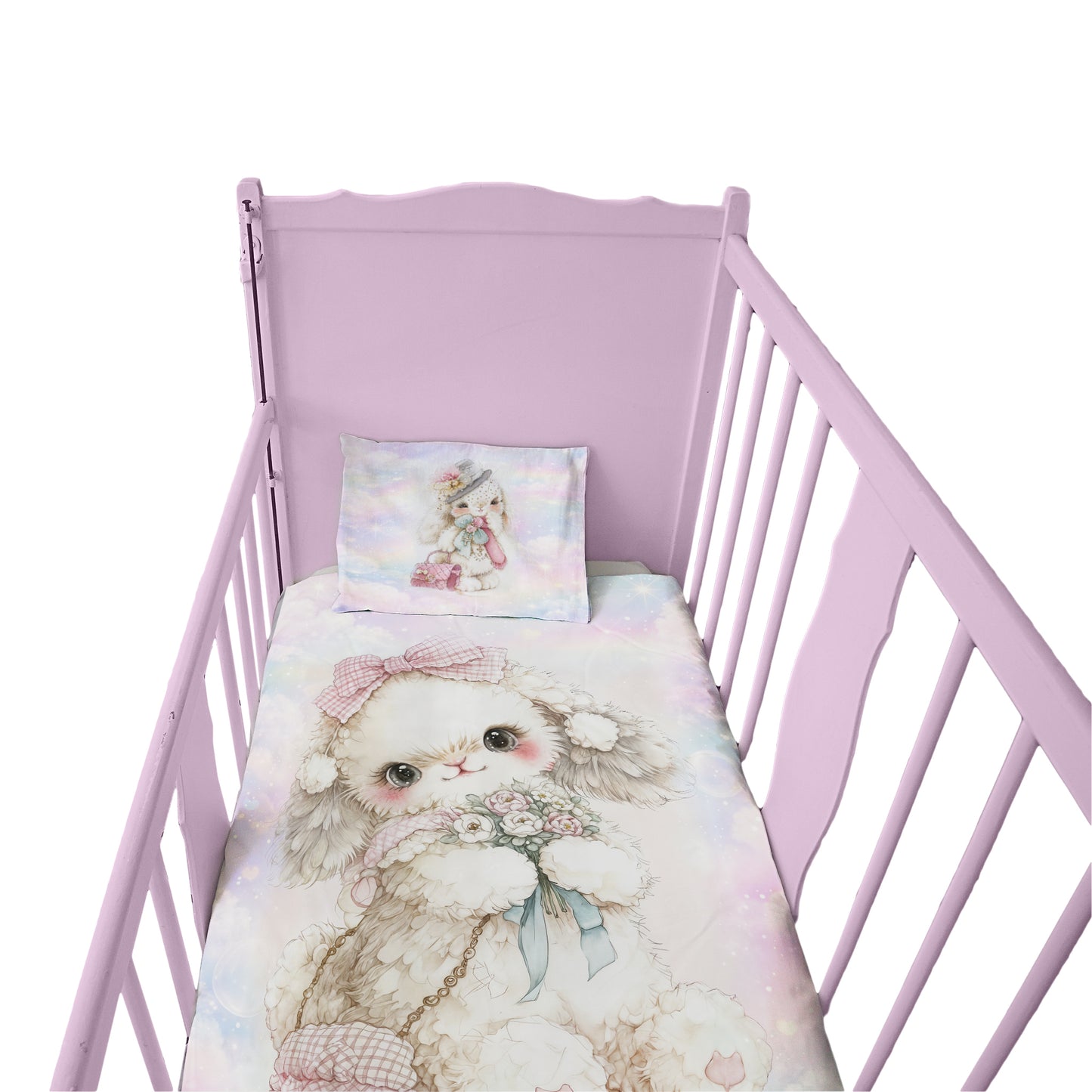 Fluffy Bunny Cot Set